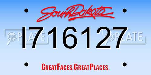 I716127 South Dakota License Plate
