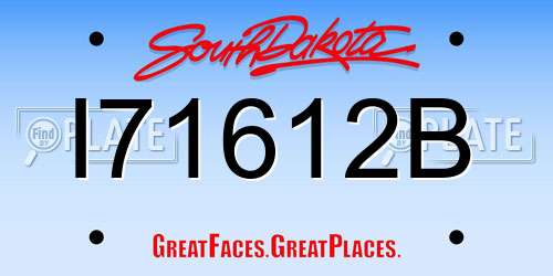 I71612B South Dakota License Plate