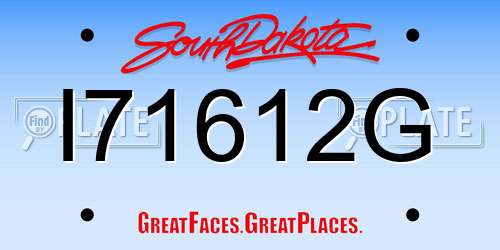 I71612G South Dakota License Plate