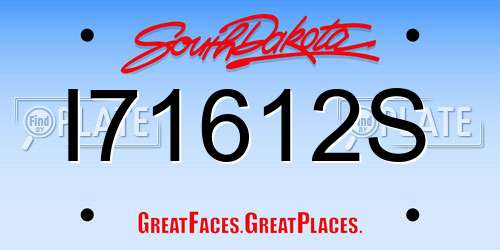 I71612S South Dakota License Plate