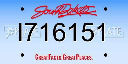 I716151 South Dakota License Plate