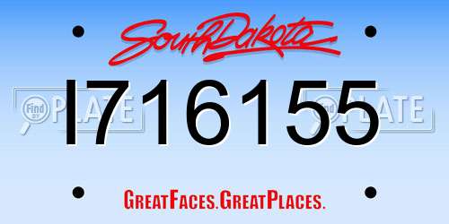 I716155 South Dakota License Plate