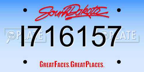 I716157 South Dakota License Plate
