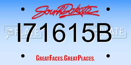 I71615B South Dakota License Plate