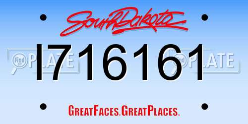 I716161 South Dakota License Plate