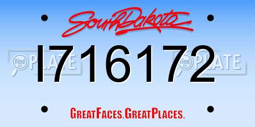 I716172 South Dakota License Plate