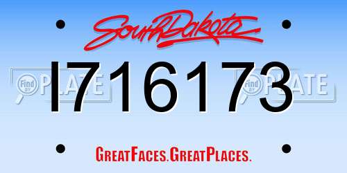 I716173 South Dakota License Plate