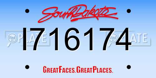 I716174 South Dakota License Plate