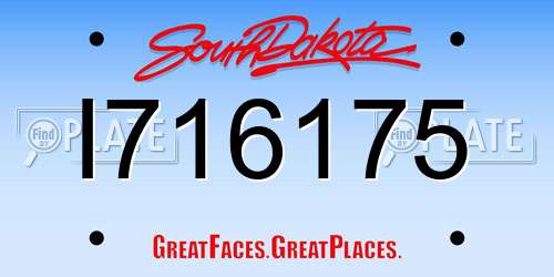 I716175 South Dakota License Plate