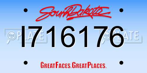 I716176 South Dakota License Plate