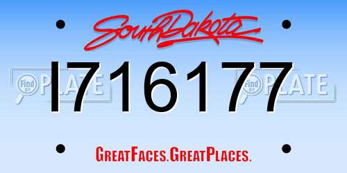 I716177 South Dakota License Plate