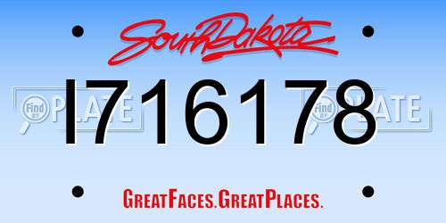 I716178 South Dakota License Plate
