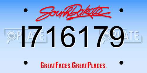 I716179 South Dakota License Plate