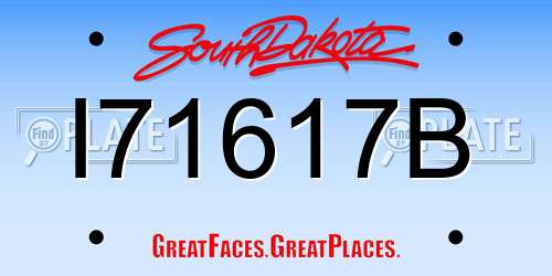 I71617B South Dakota License Plate