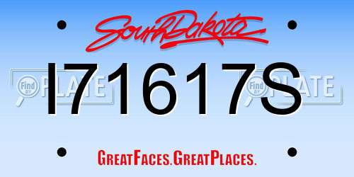 I71617S South Dakota License Plate