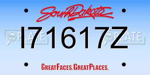 I71617Z South Dakota License Plate