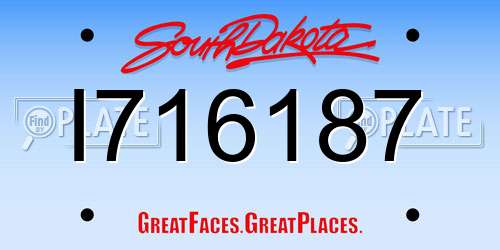 I716187 South Dakota License Plate