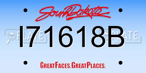 I71618B South Dakota License Plate