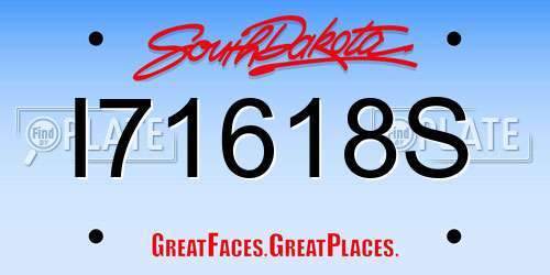 I71618S South Dakota License Plate