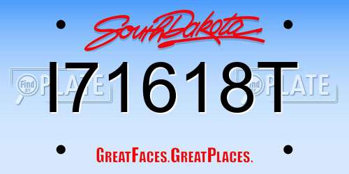 I71618T South Dakota License Plate