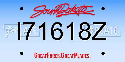 I71618Z South Dakota License Plate