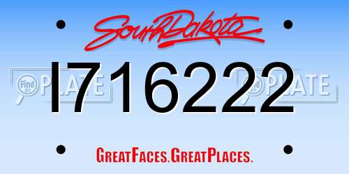 I716222 South Dakota License Plate