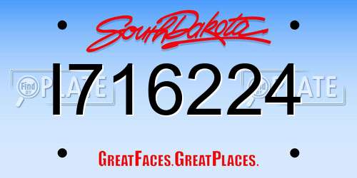 I716224 South Dakota License Plate