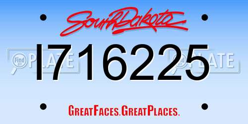 I716225 South Dakota License Plate