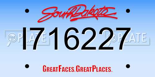 I716227 South Dakota License Plate