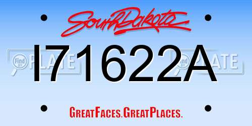 I71622A South Dakota License Plate