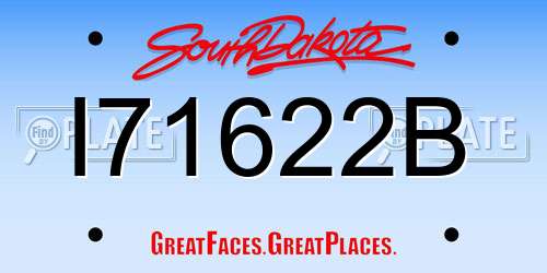 I71622B South Dakota License Plate