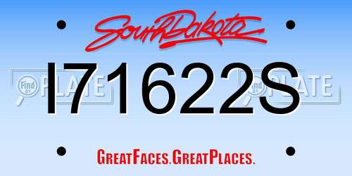 I71622S South Dakota License Plate