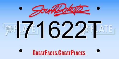 I71622T South Dakota License Plate