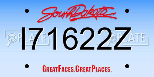 I71622Z South Dakota License Plate