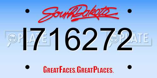 I716272 South Dakota License Plate
