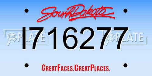 I716277 South Dakota License Plate
