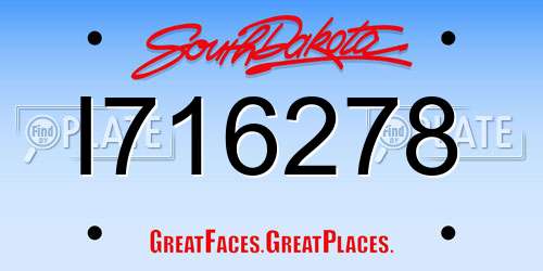I716278 South Dakota License Plate