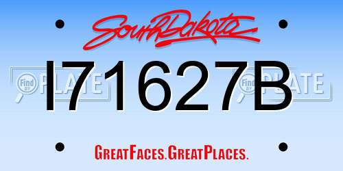 I71627B South Dakota License Plate