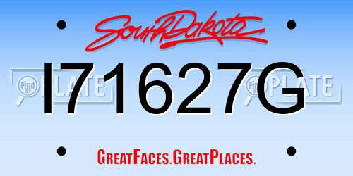 I71627G South Dakota License Plate