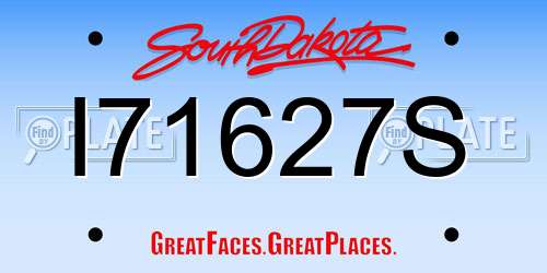 I71627S South Dakota License Plate