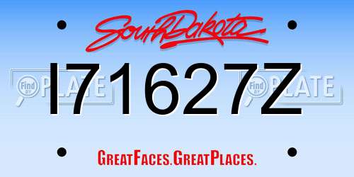 I71627Z South Dakota License Plate