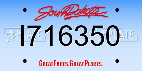 I716350 South Dakota License Plate