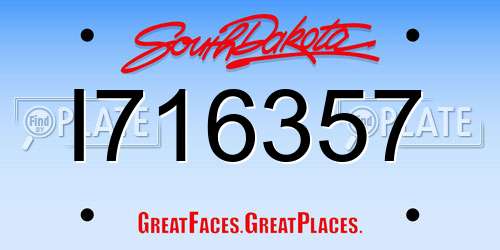 I716357 South Dakota License Plate