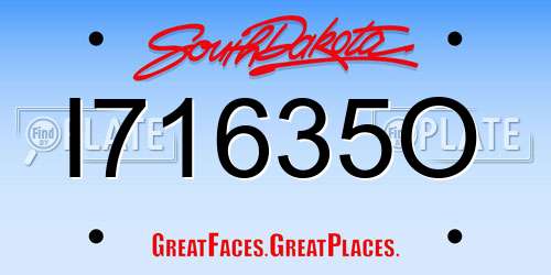 I71635O South Dakota License Plate