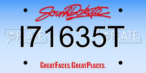 I71635T South Dakota License Plate