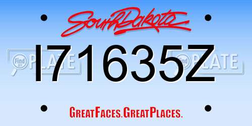 I71635Z South Dakota License Plate