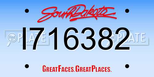 I716382 South Dakota License Plate