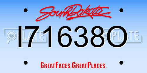 I71638O South Dakota License Plate
