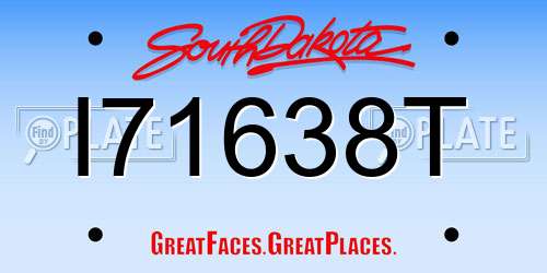 I71638T South Dakota License Plate