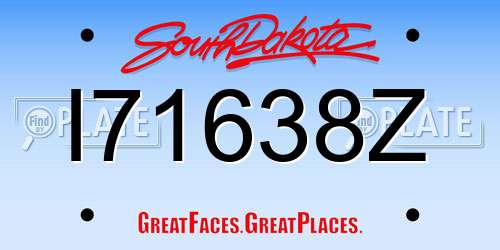 I71638Z South Dakota License Plate